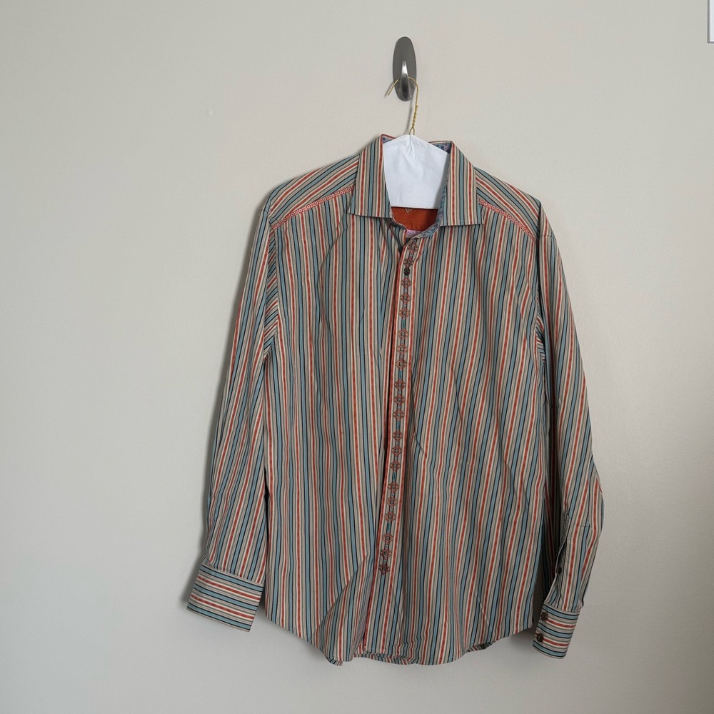 Robert Graham Long sleeve striped shirt XXL.